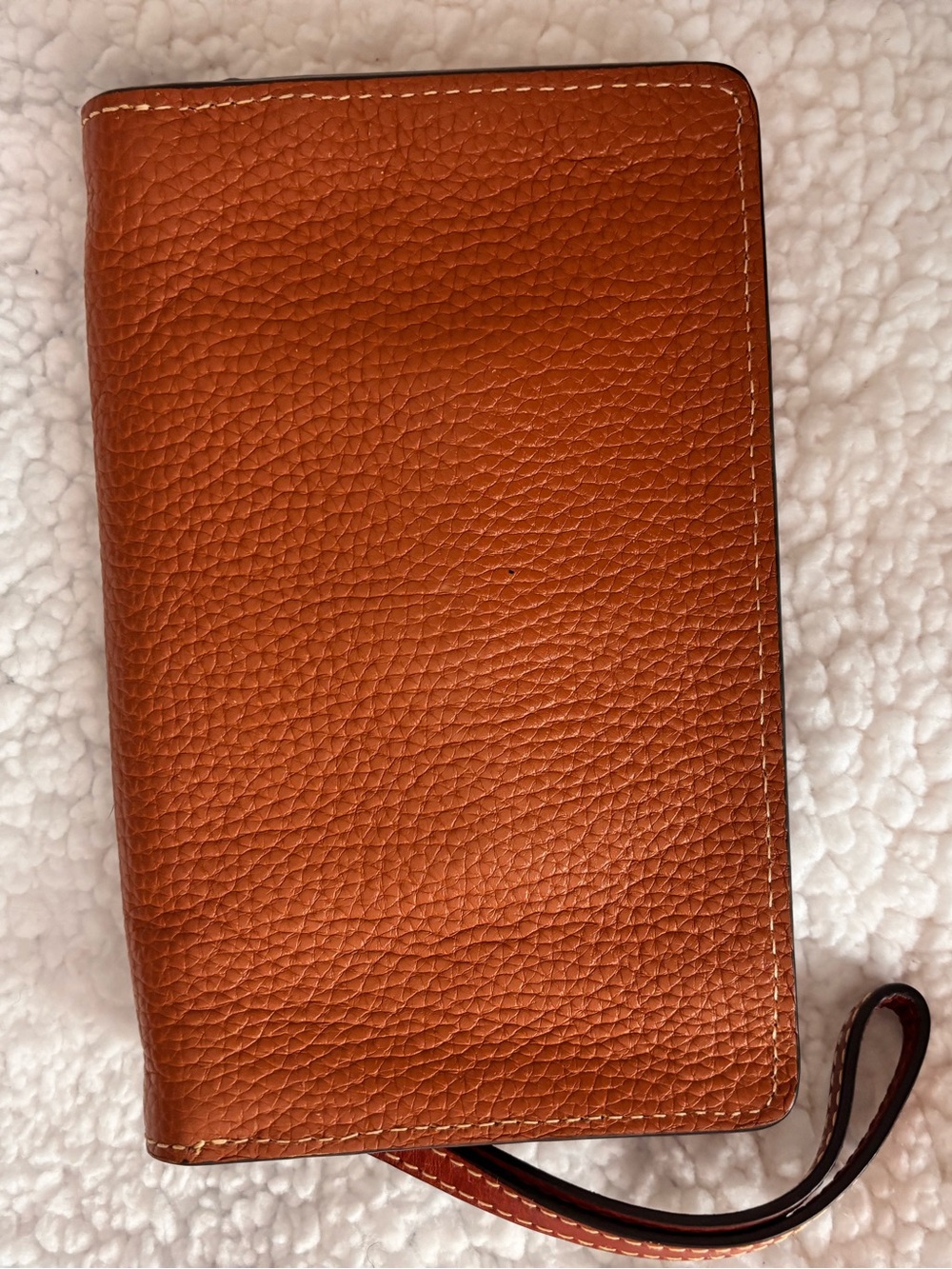 Dooney & Bourke Pebbled Leather Wristlet in Cognac - Picture 4 of 4